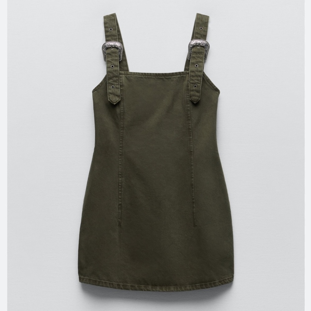 NWT Zara western buckle denim dress
